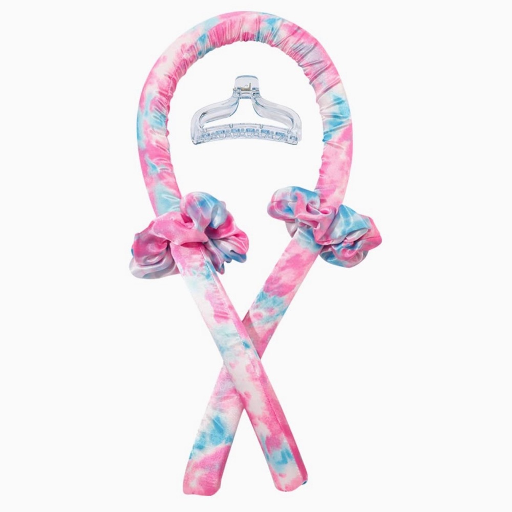 Tie Dye Heatless Curling Rod Silk Headband- New